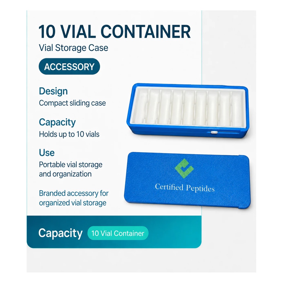 10 Vial Storage Container sealed vial